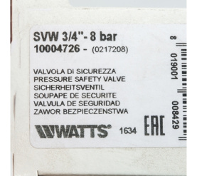 Предохранительный клапан вр 3/4 x 8 бар SVW 8 3/4 Watts 10004726(02.17.208) в Нижнем Новгороде 6