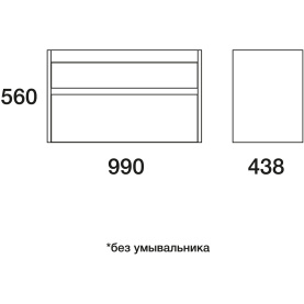 Тумба Уника 100, 2 ящика, ум. Прима 1000, белым с дуб гальяно в Нижнем Новгороде 2