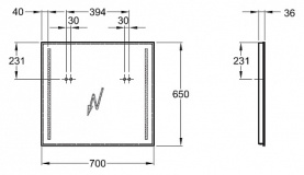 Зеркало 70x65h с подсв KERAMAG 800470000 в Нижнем Новгороде 2