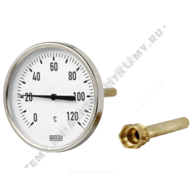 Термометр биметаллический осевой Дк63 L=60мм G1/2" 120C А5000 Wika 3901670 (36523009) в Нижнем Новгороде 0