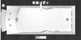 Ванна 180х90см SX со смес, дезинф. и подсветкой бел/хром/венге JACUZZI 9F43-344A в Нижнем Новгороде 1
