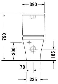 Бачок Duravit Durastyle 09351000051-WG снизу слева с механизмом слива, белый/хром в Нижнем Новгороде 2