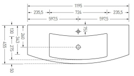 Раковина Акватон SEVIGLIA 120x12 (1195x455) FLOAT ROSSO MET в Нижнем Новгороде 1