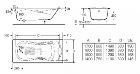 Ванна чугунная Roca Haiti 160x80 23307000R в Нижнем Новгороде 4